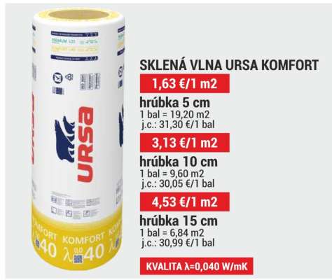SKLENÁ VLNA URSA KOMFORT