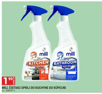 MILL ČISTIACI SPREJ DO KUCHYNE DO KÚPEĽNE