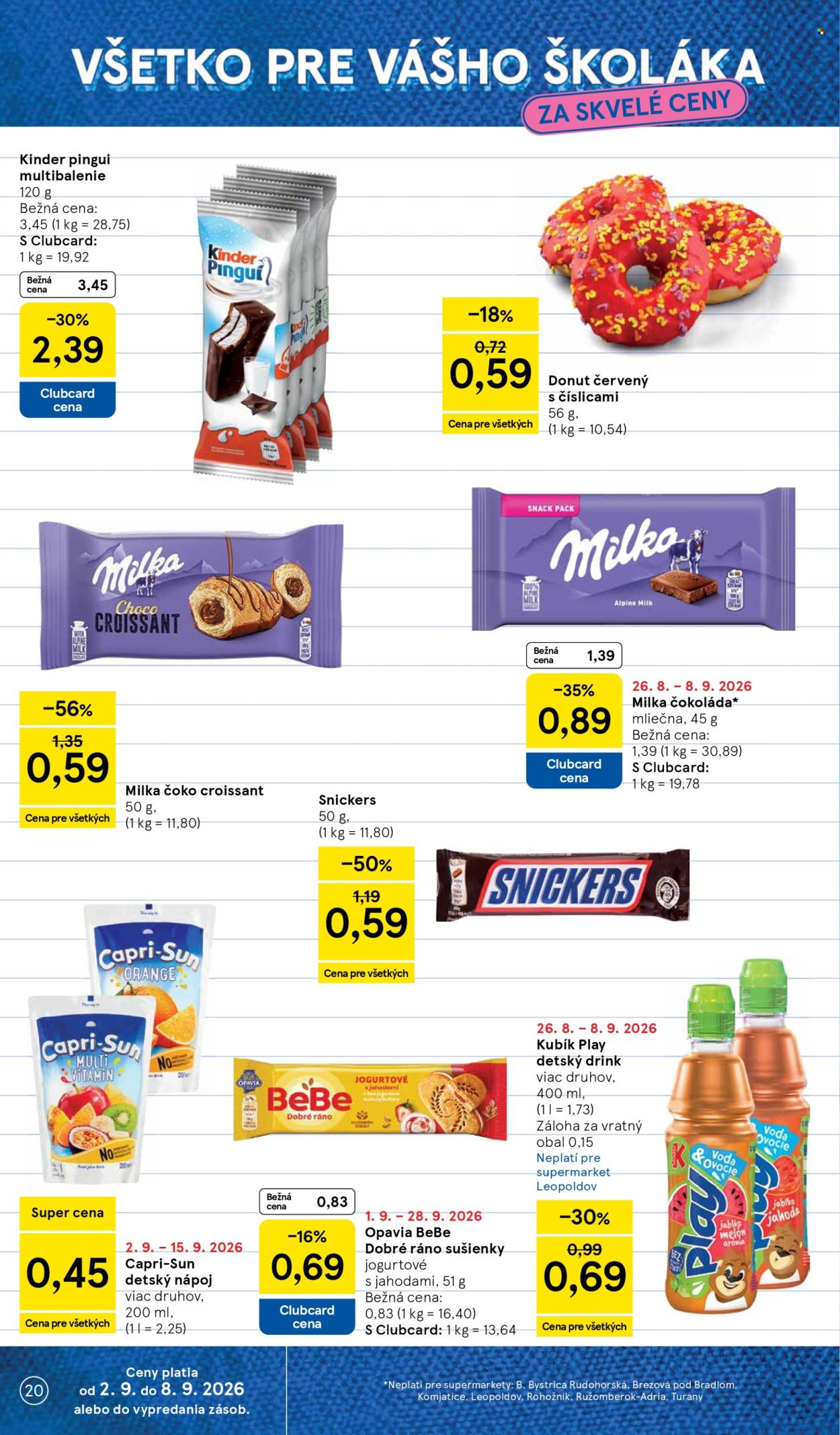 Leták TESCO supermarket - 2.9.2026 - 8.9.2026. Strana 20