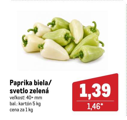 Paprika biela/svetlo zelená