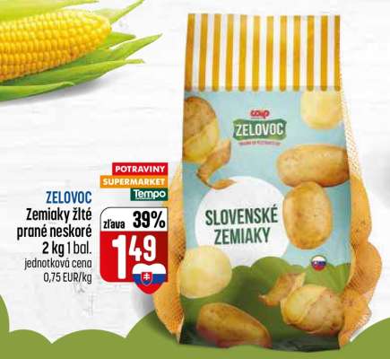 Zemiaky žlté prané neskoré
