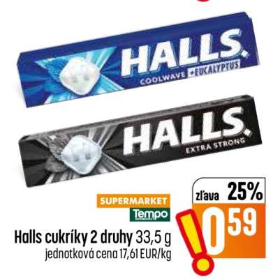 Halls cukríky 2 druhy 33,5 g