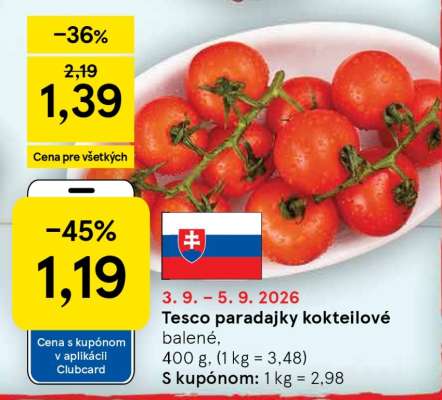 Tesco paradajky kokteilové