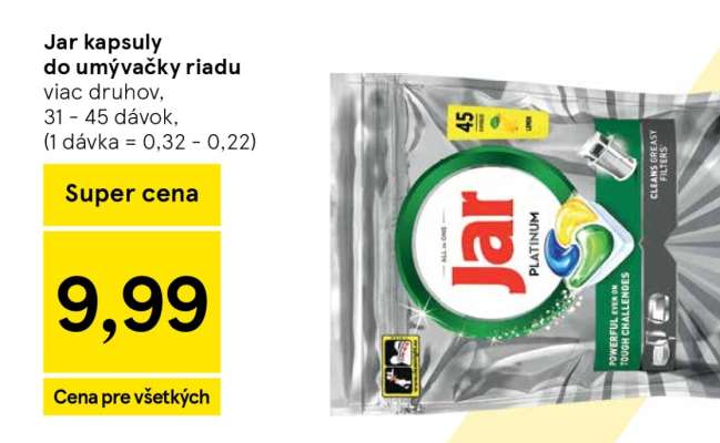 JAR KAPSULY DO UMÝVAČKY RIADU
