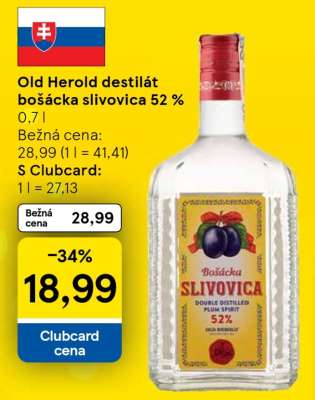 Old Herold destilát bošácka slivovica 52%