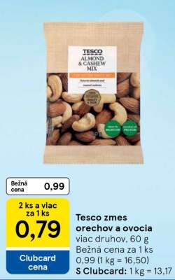 Tesco zmes orechov a ovocia