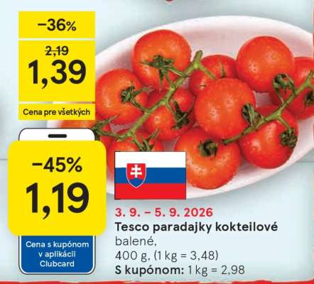 Tesco paradajky kokteilové