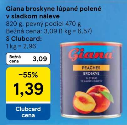 Giana broskyne lúpané polené v sladkom náleve