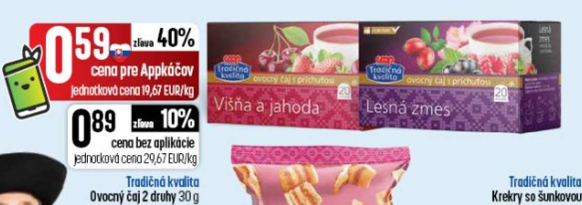 Tradičná kvalita Ovocný čaj 2 druhy 30 g