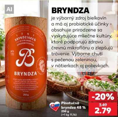 Plnotučná bryndza 48 % 250 g
