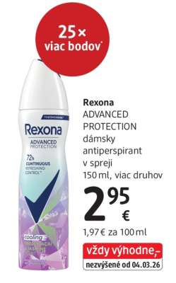 Rexona ADVANCED PROTECTION dámsky antiperspirant v spreji