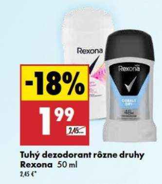 Tuhý dezodorant rôzne druhy Rexona 50 ml