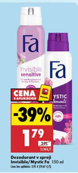 Dezodorant v spreji Invisible/Mystic Fa