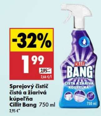Sprejový čistič čistá a žiarivá kúpeľňa Cillit Bang 750 ml