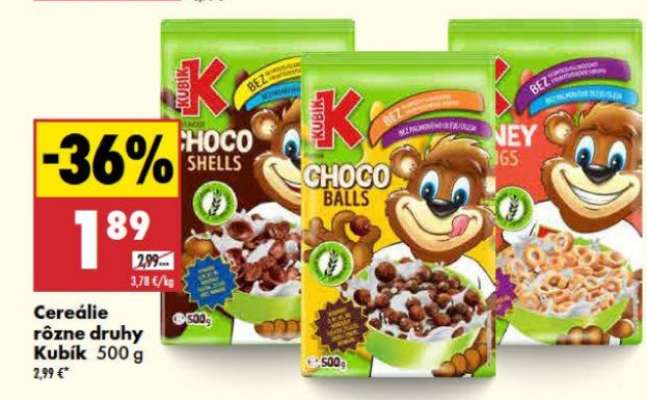 Cereálie rôzne druhy Kubík 500 g
