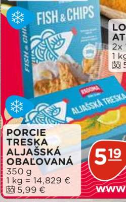 PORCIE TRESKA ALJAŠSKÁ OBALOVANÁ