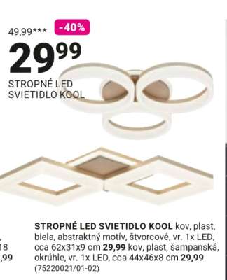 STROPNÉ LED SVIETIDLO KOOL