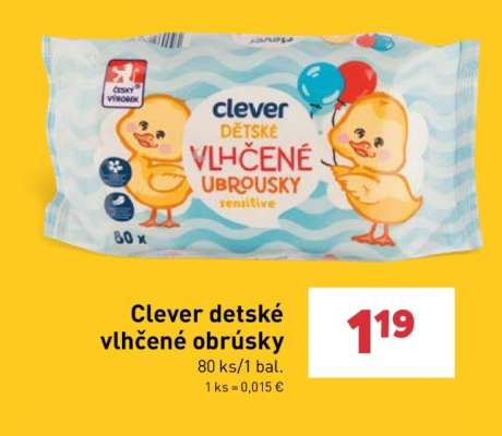 Clever detské vlhčené obrúsky