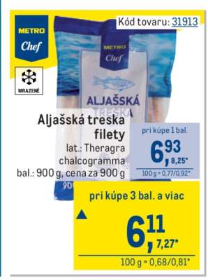 Aljašská treska filety