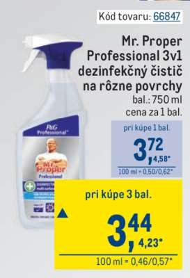 Mr. Proper Professional 3v1 dezinfekčný čistič na rôzne povrchy