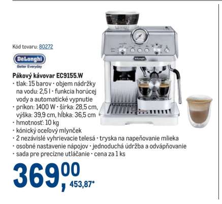 Pákový kávovar EC9155.W