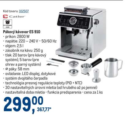 Pákový kávovar ES 910