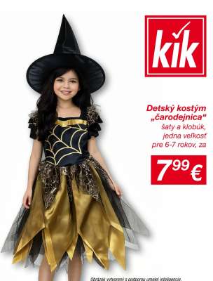 Detský kostým „Čarodejnica“
