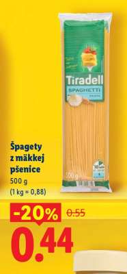 Špagety z mäkkej pšenice