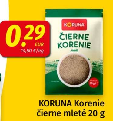 KORUNA Korenie čierne mleté 20 g