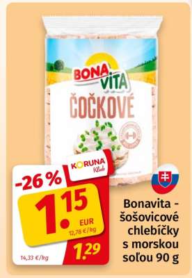 Bonavita - šošovicové chlebíčky s morskou soľou 90 g