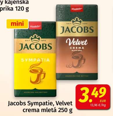 Jacobs Sympatie, Velvet crema mletá 250 g