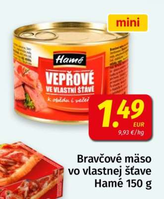 Bravčové mäso vo vlastnej šťave Hamé 150 g