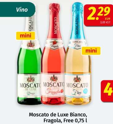 Moscato de Luxe Bianco, Fragola, Free 0,75 l