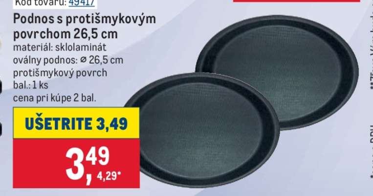 Podnos s protišmykovým povrchom 26,5 cm