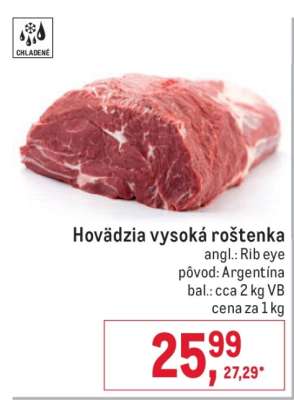 Hovädzia vysoká roštenka