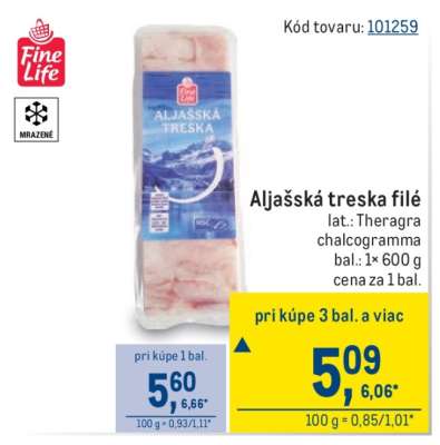 Aljašská treska filé