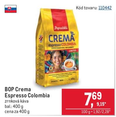Bop Crema Espresso Colombia