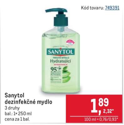 Sanytol dezinfekčné mydlo