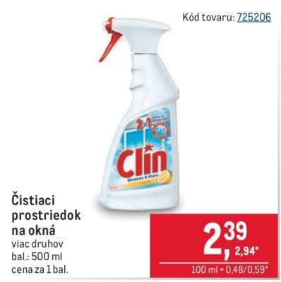 Čistiaci prostriedok na okná