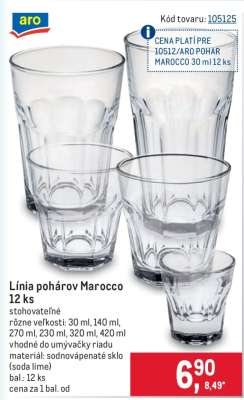 Línia pohárov Marocco 12 ks