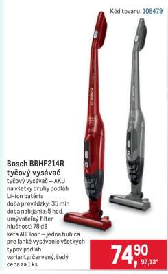 Bosch BBHF214R tyčový vysávač