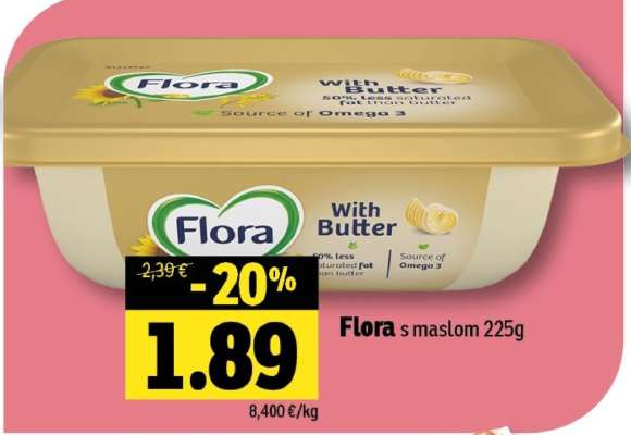 Flora s maslom 225g