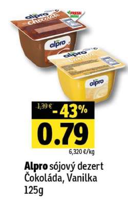 Alpro sójový dezert Čokoláda, Vanilka 125g
