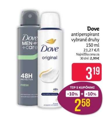 Dove antiperspirant vybrané druhy