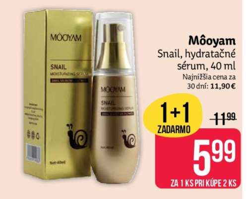 Môoyam Snail, hydratačné sérum, 40 ml