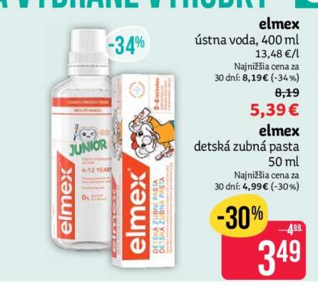 elmex detská zubná pasta 50 ml