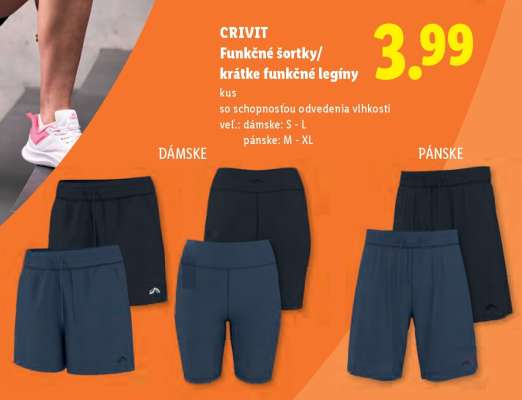 CRIVIT Funkčné šortky/krátke funkčné legíny