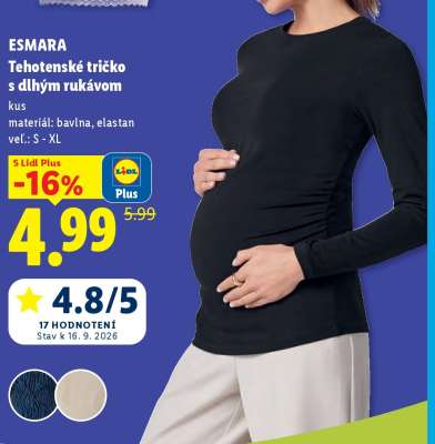 ESMARA Tehotenské tričko s dlhým rukávom