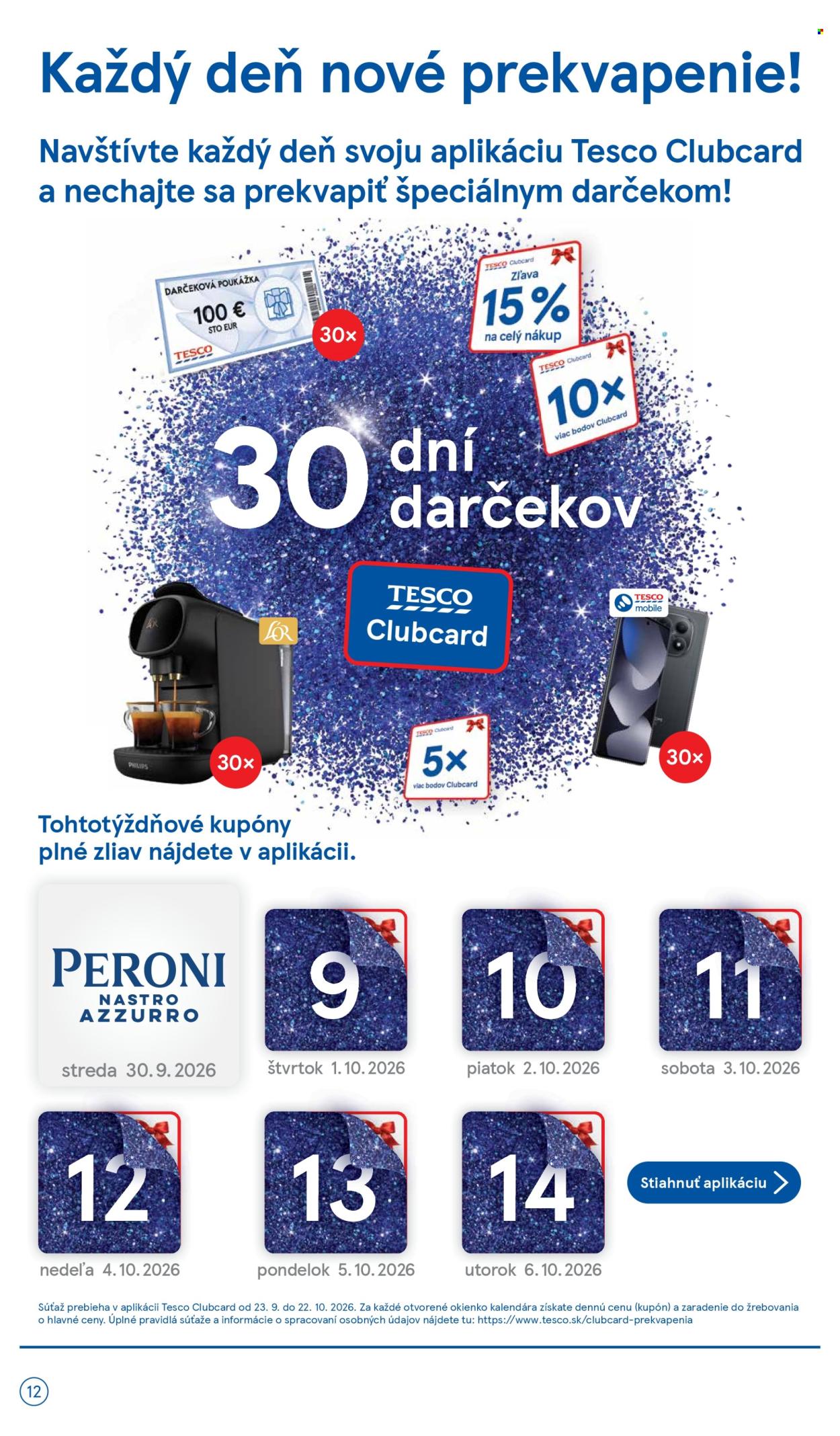 Leták TESCO supermarket - 30.9.2026 - 6.10.2026. Strana 12
