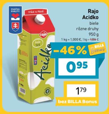 Rajo Acidko biele rôzne druhy 950 g